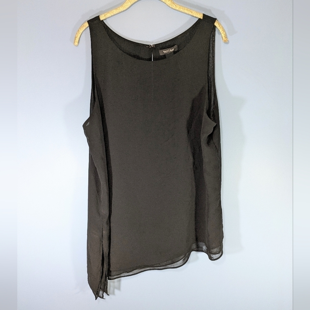 WHBM Black Lightweight Asymmetric Sleeveless Top